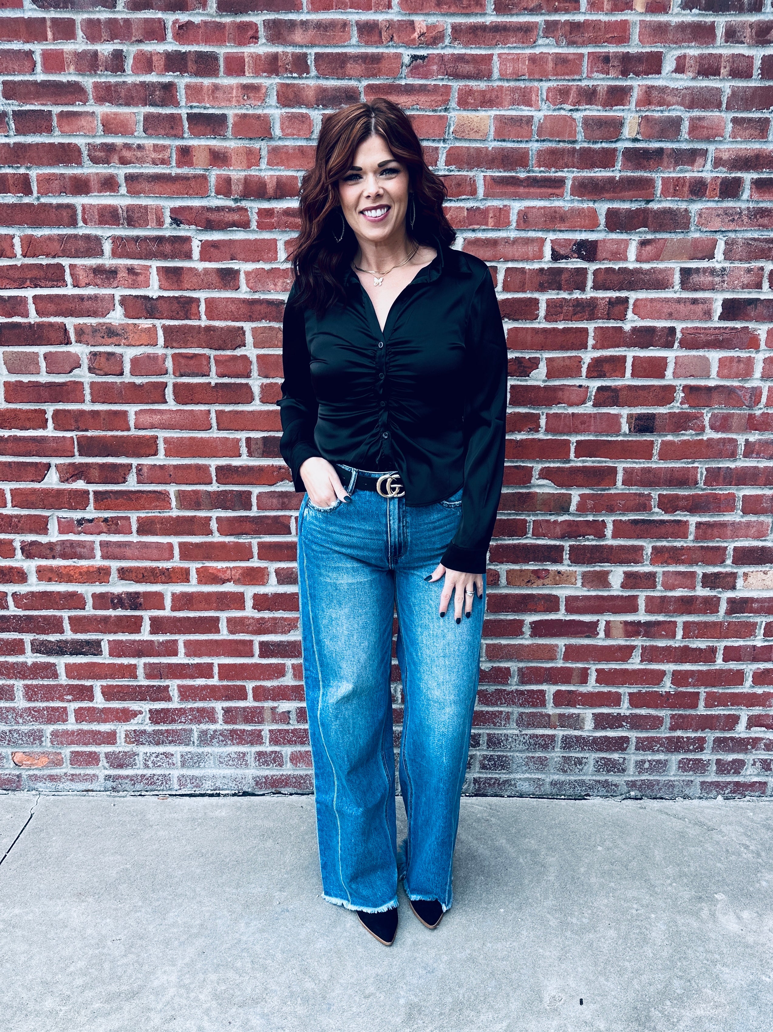 Black Satin Top