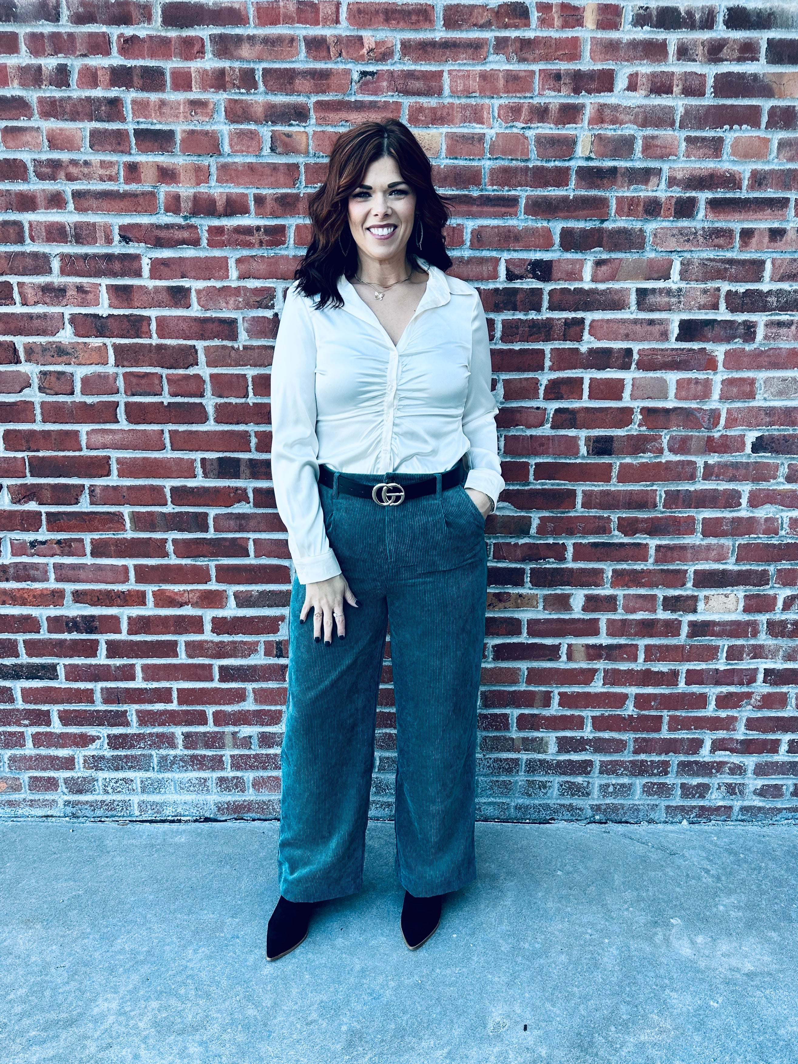 Ivory Satin Top