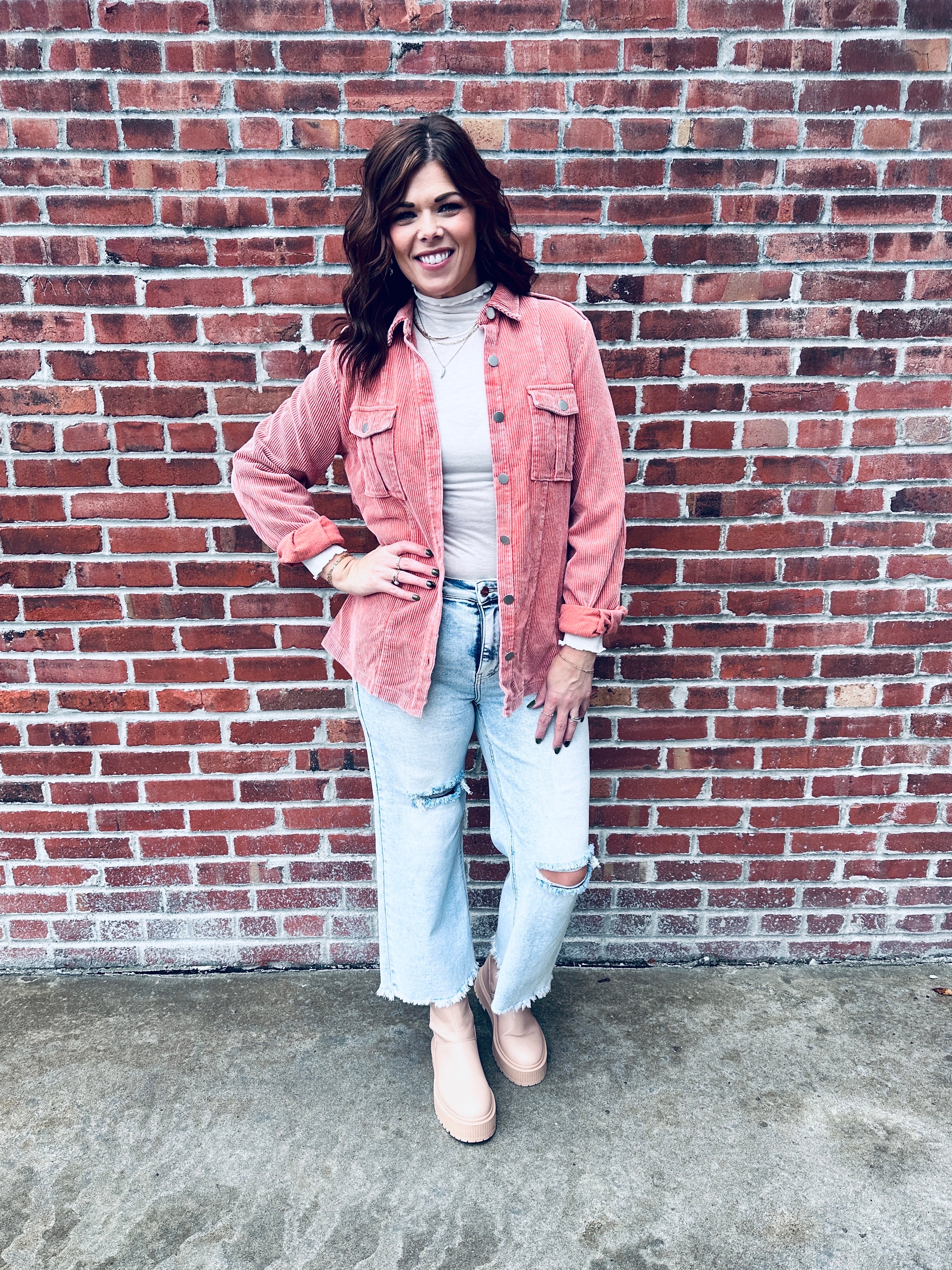 Peach Corduroy Jacket