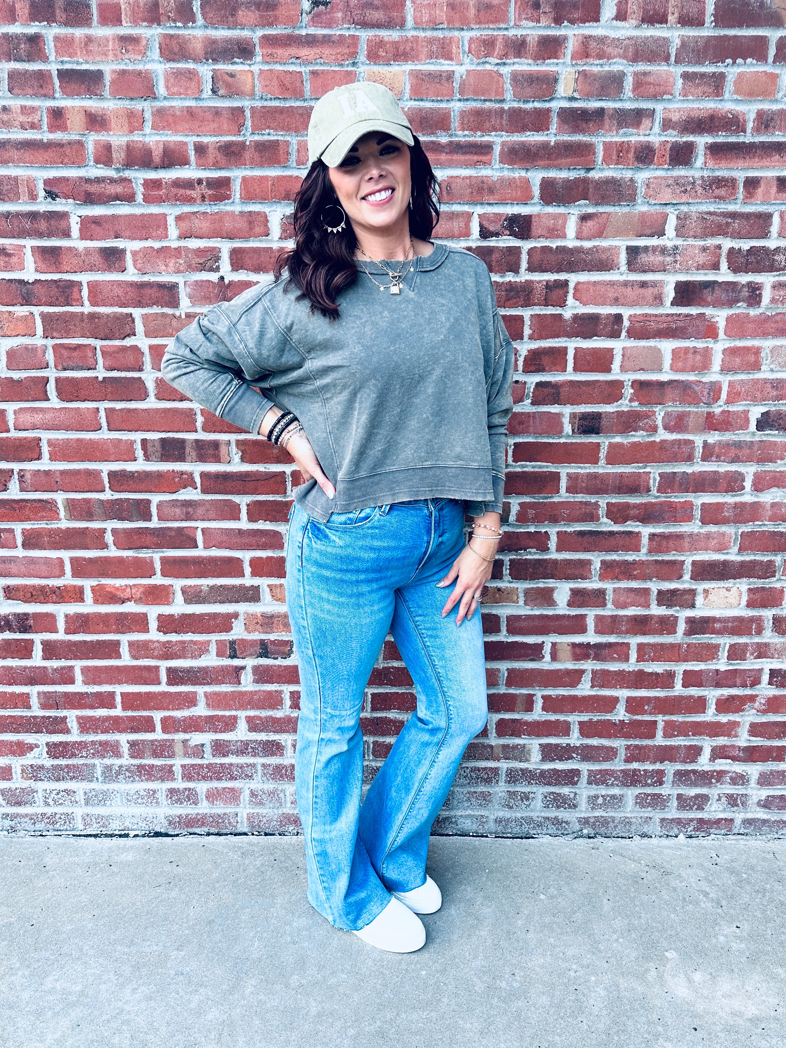 Mocha Grey French Terry Top