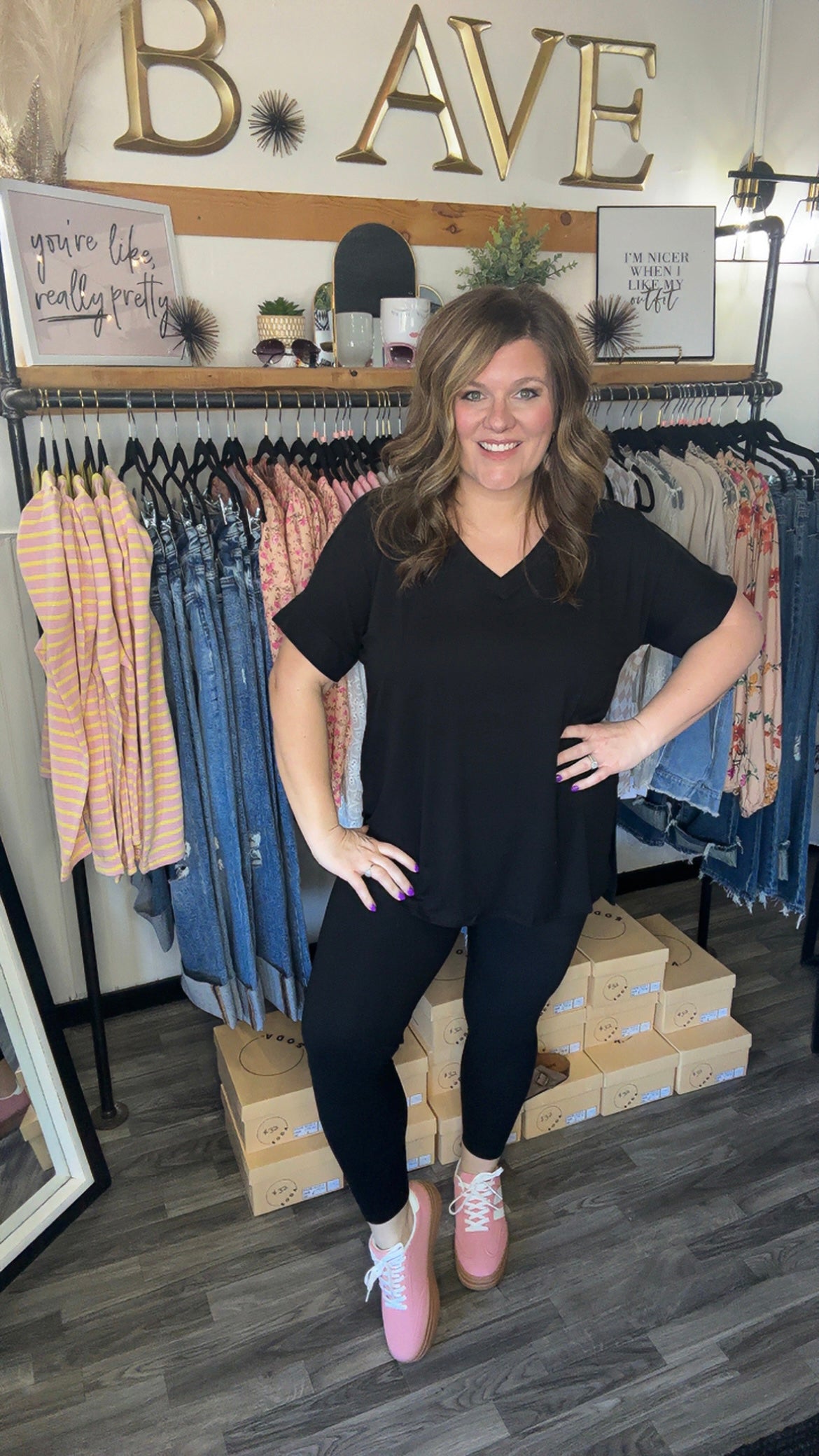 Black Soft Microfiber Tee & Leggings Set