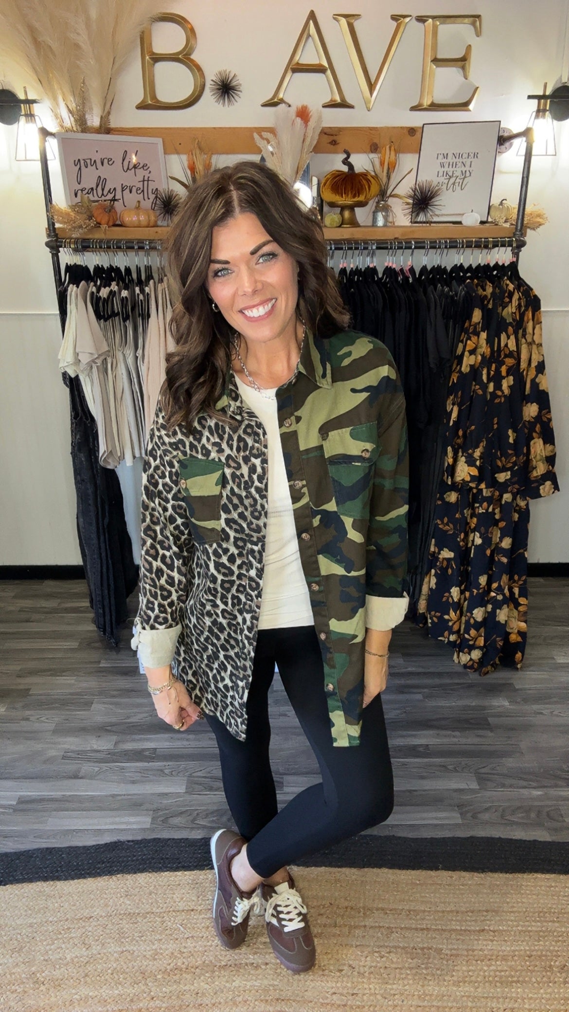 Camo & Leopard Patchwork Shacket