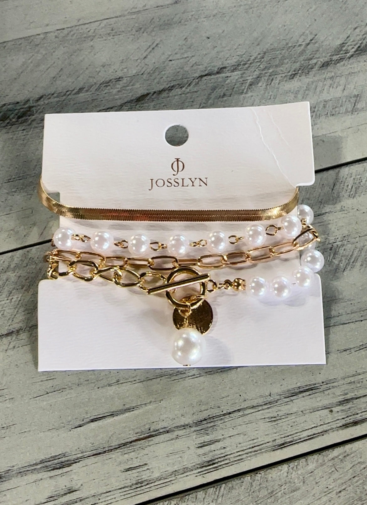 4 Layer Pearl & Chain Bracelet Set