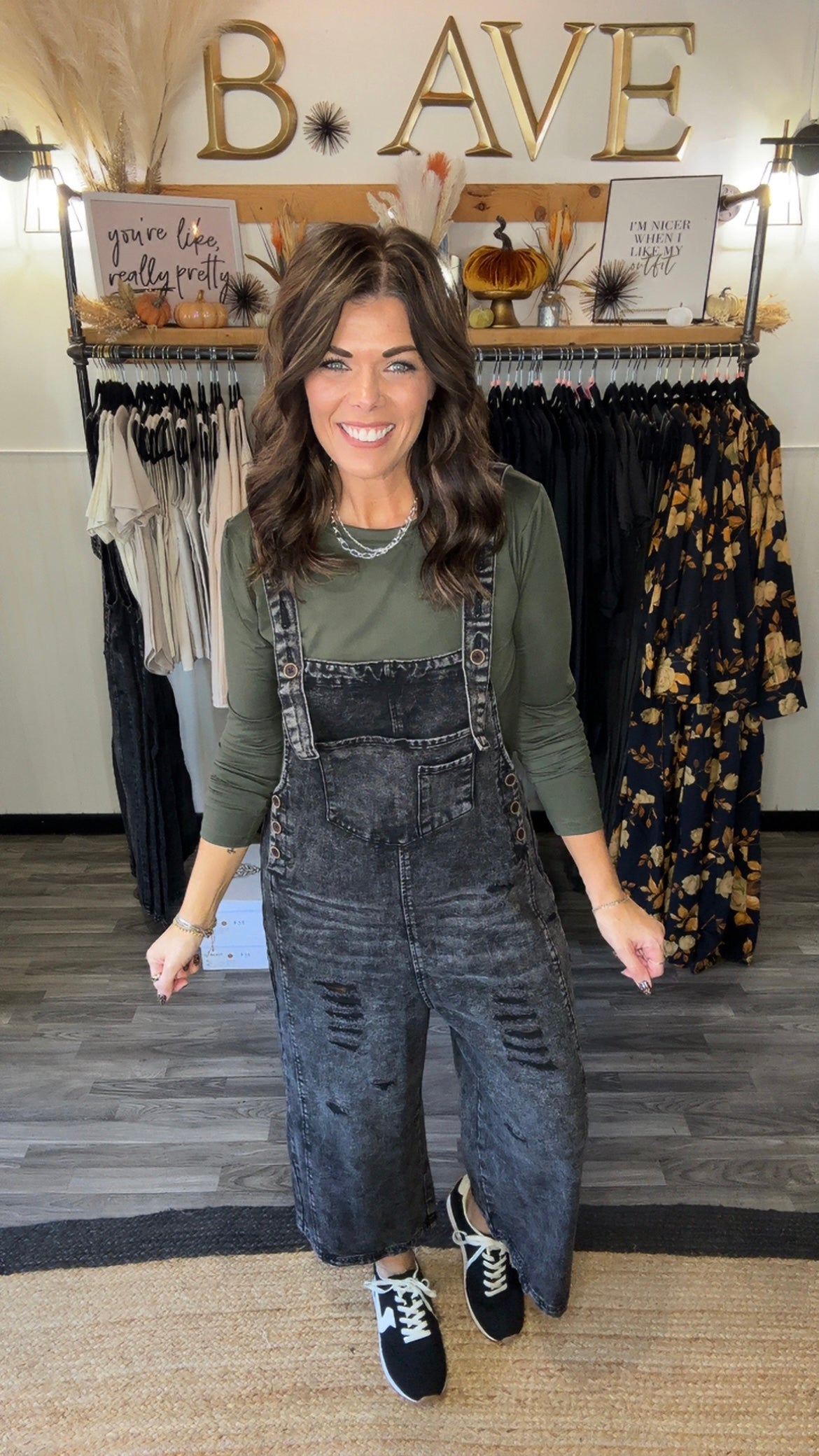 Vintage Black Distressed Cropped Denim Overalls
