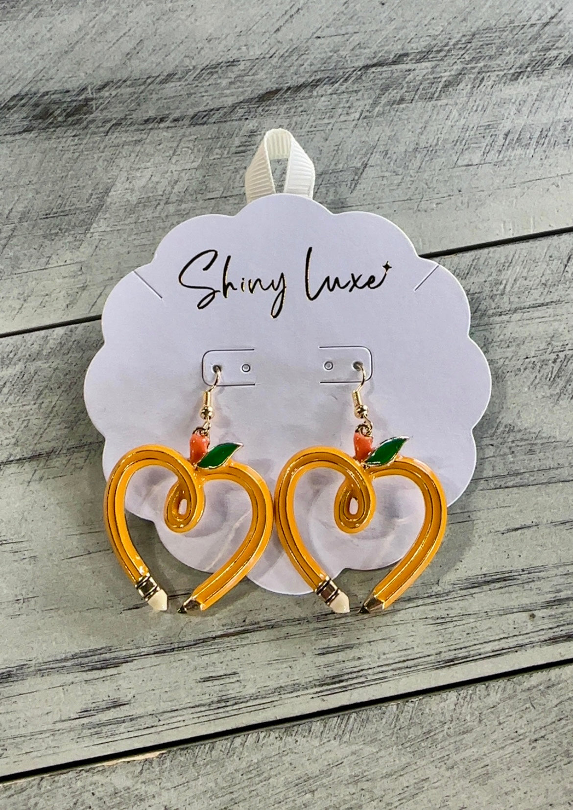 Pencil Heart Shaped Earrings
