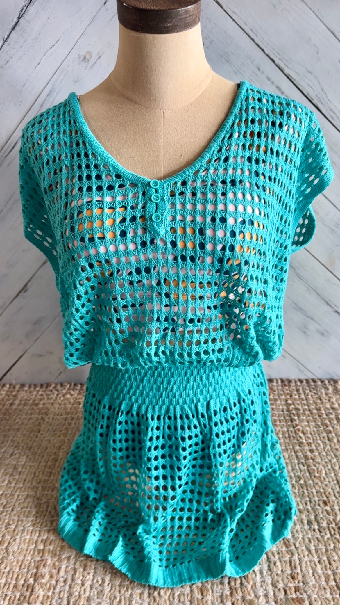 Teal Swim Cover Up Dress