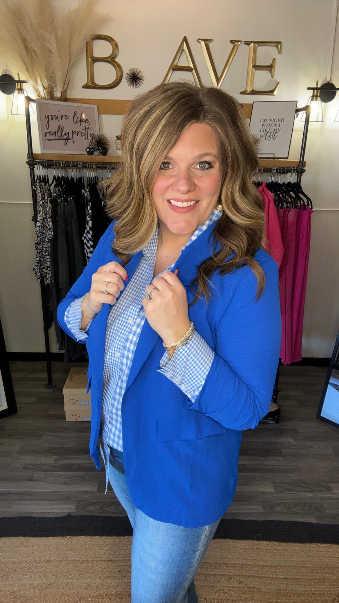 Royal Blue Lightweight Ruched Sleeve Blazer