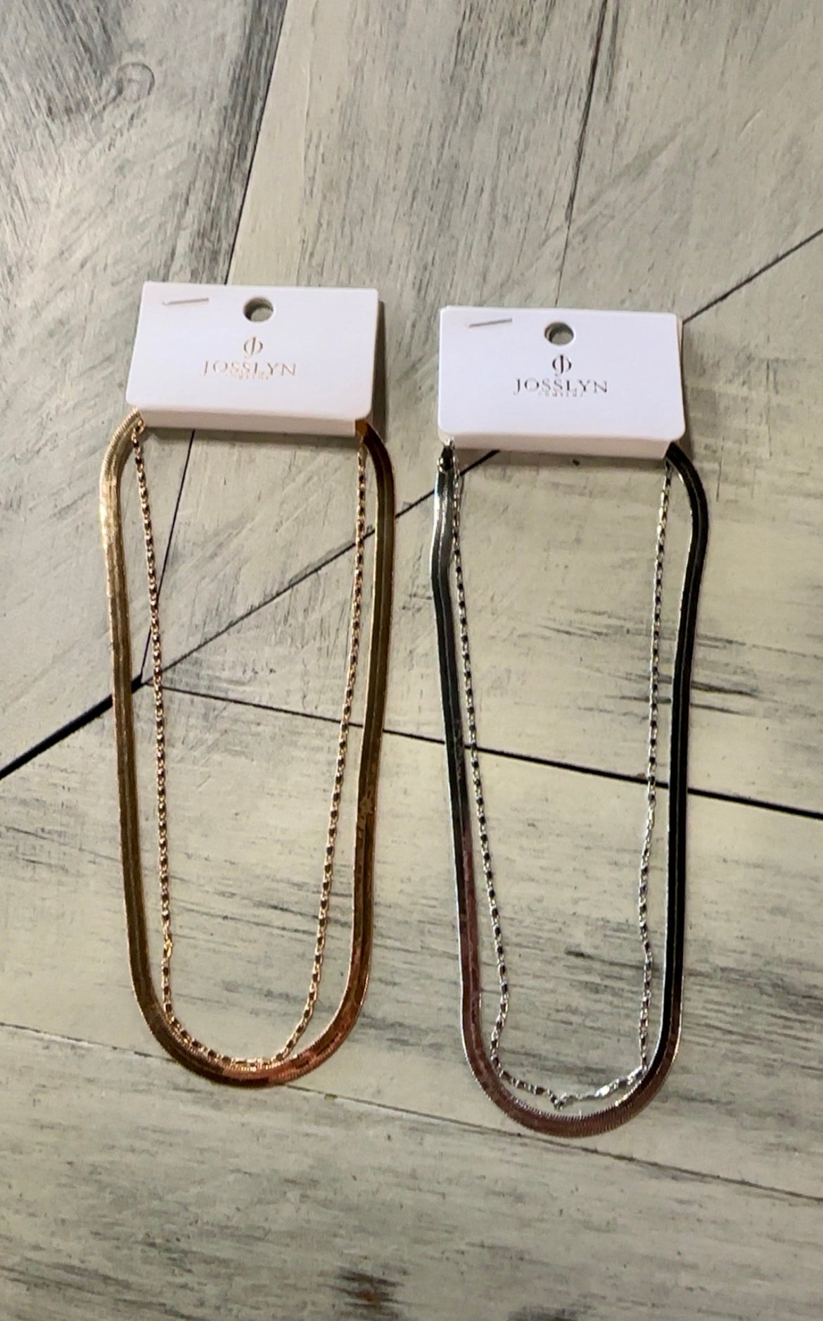 Double Snake & Largo Chain Necklace