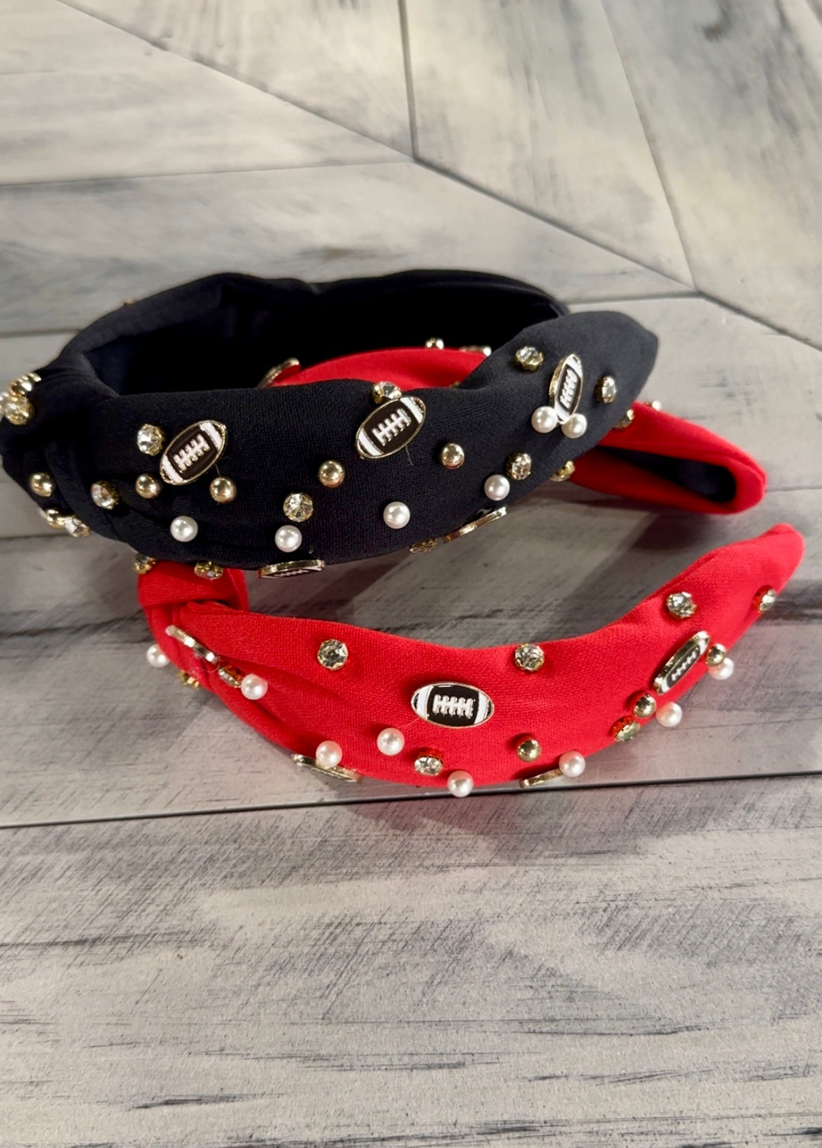 Football Embellished Knotted Headband