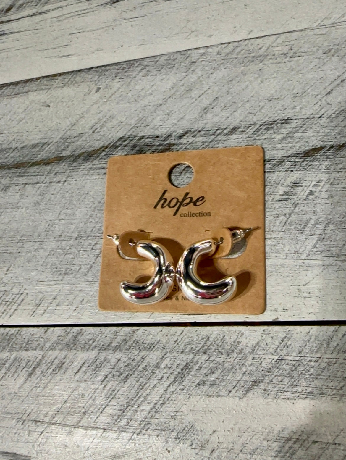 Silver Chunky Mini Half Hoop Earrings