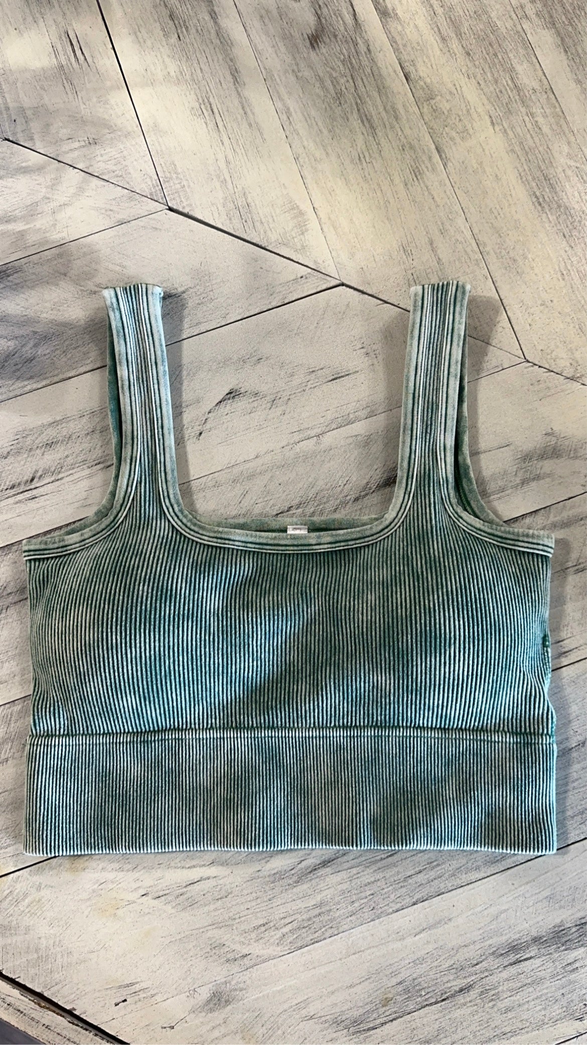 Dark Green Ribbed Bralette