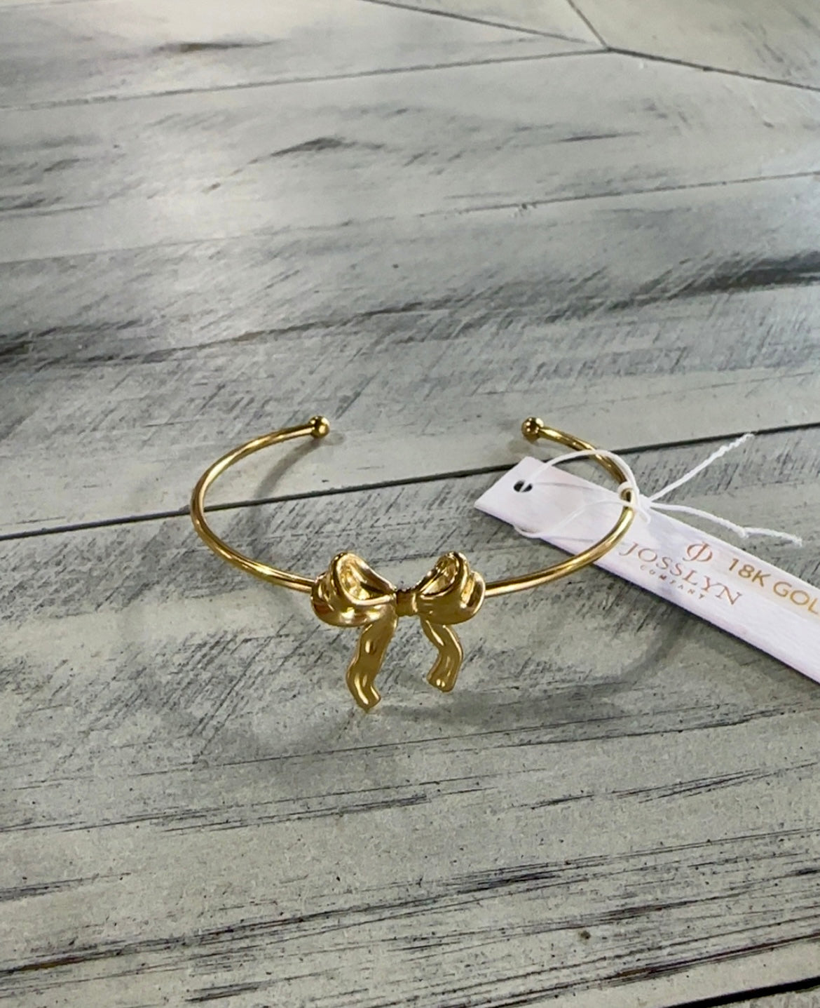 Gold Bow Ribbon Cuff Bracelet