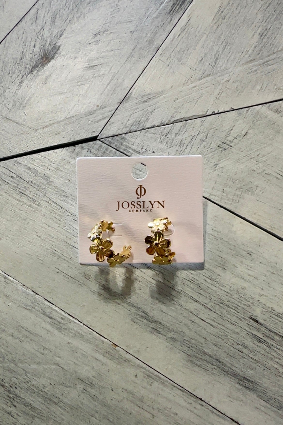Gold Flower Classic Hoop Earrings