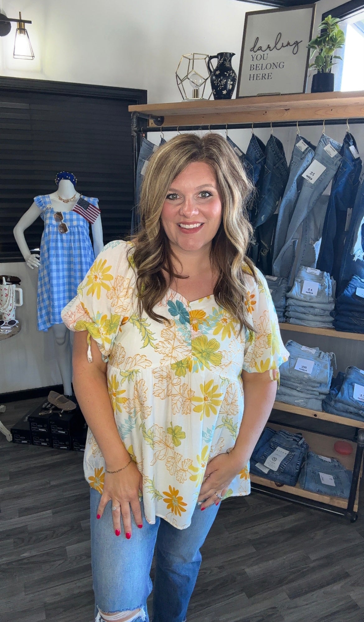 Ivory & Yellow Floral Flowy Top