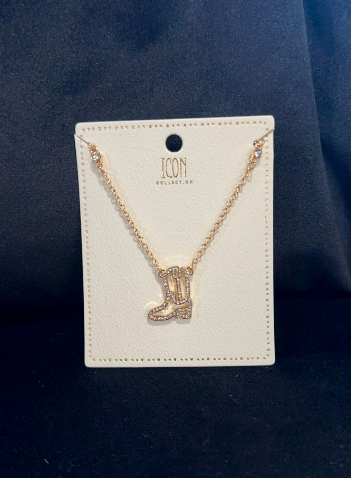 Rhinestone Boot Necklace