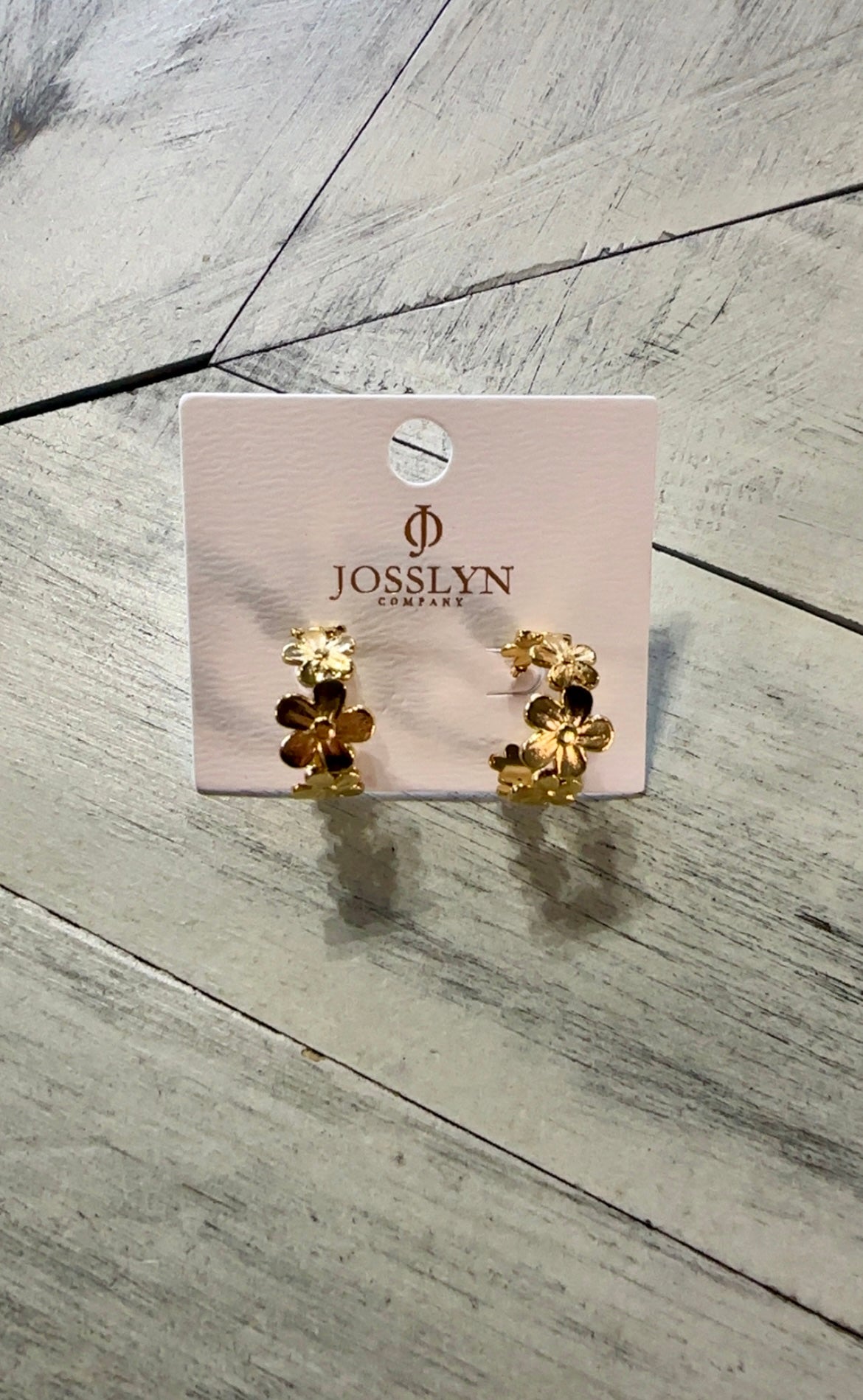Gold Flower Classic Hoop Earrings