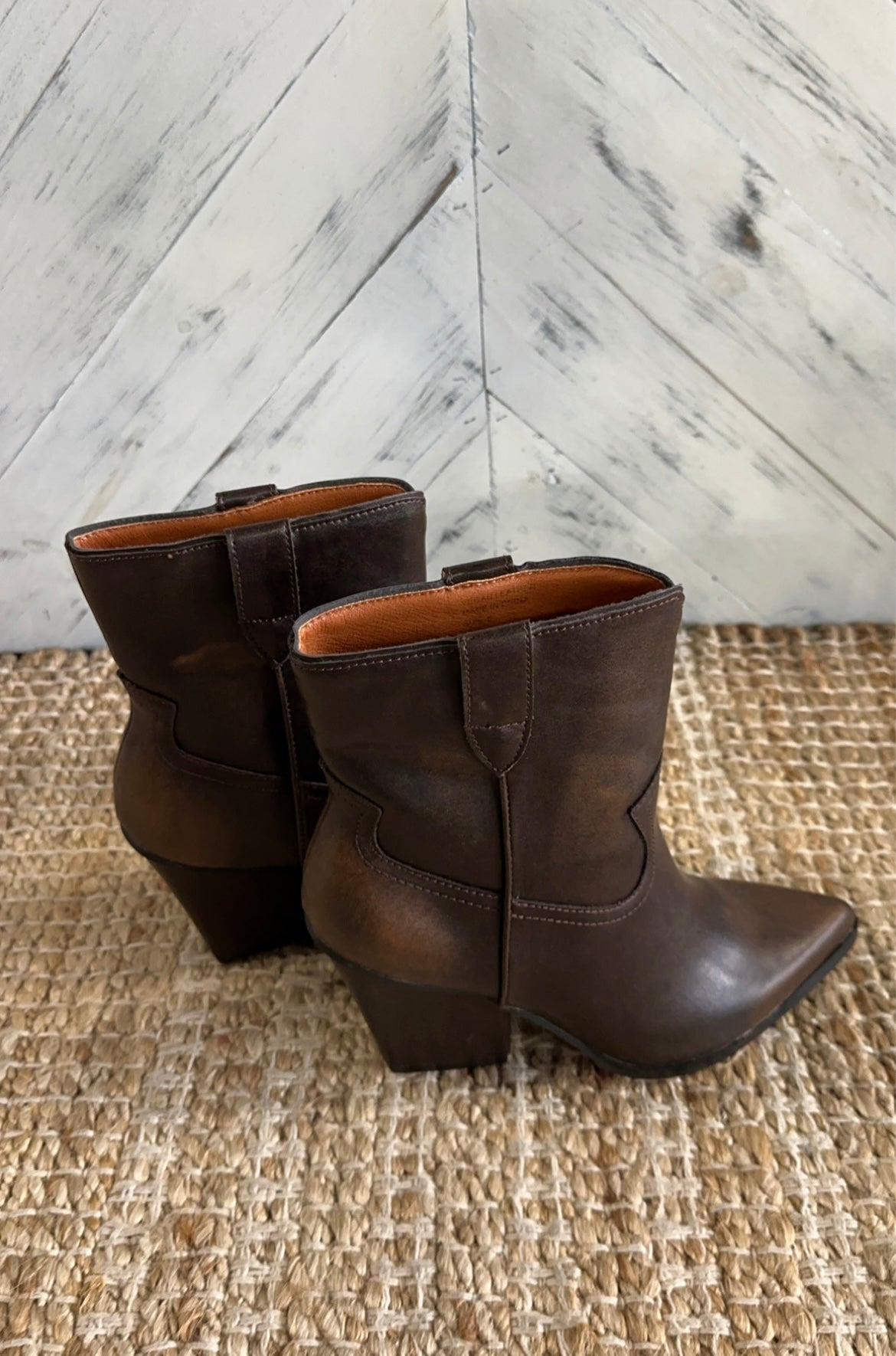 Coffee Two Toned Western Booties