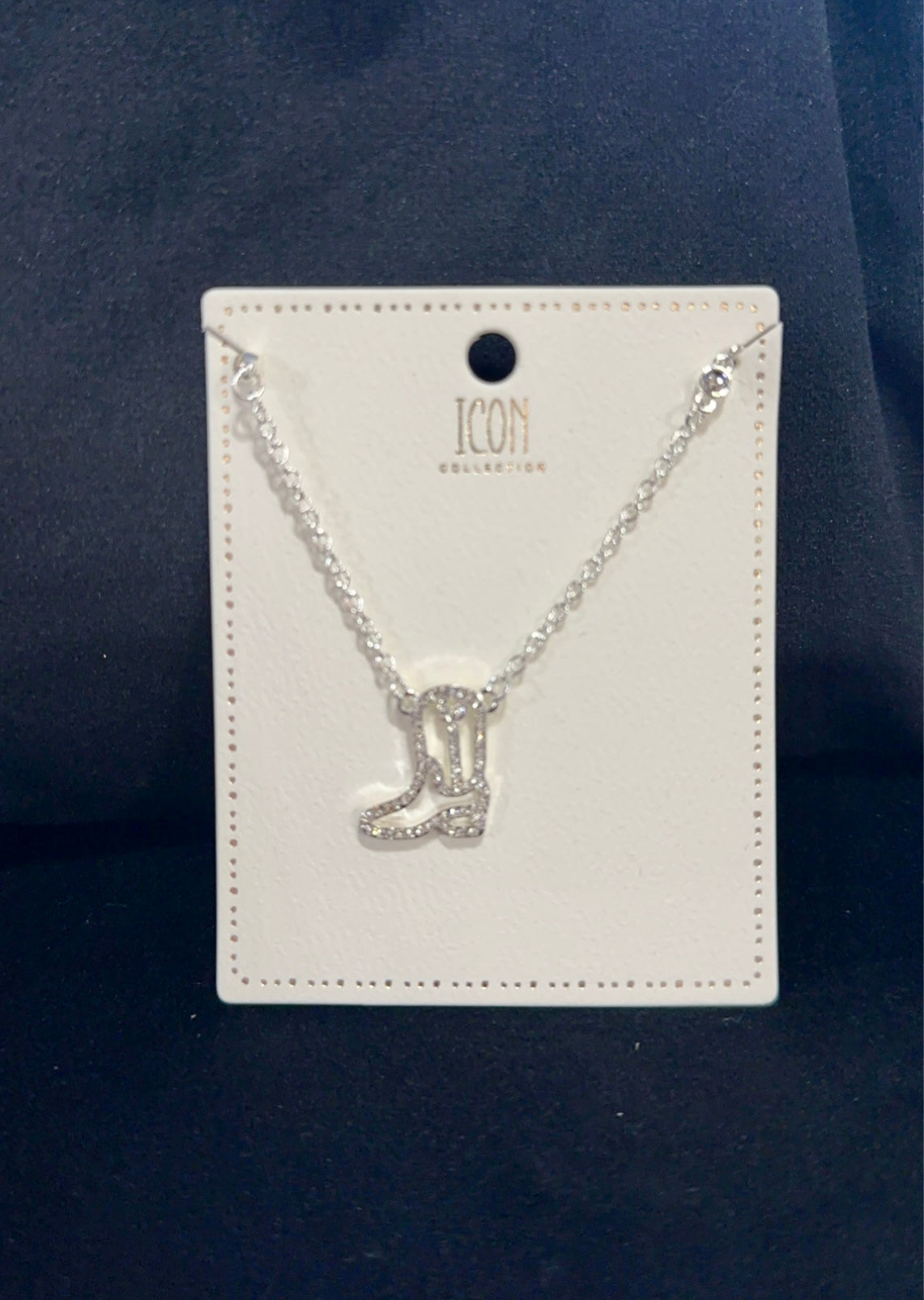 Rhinestone Boot Necklace