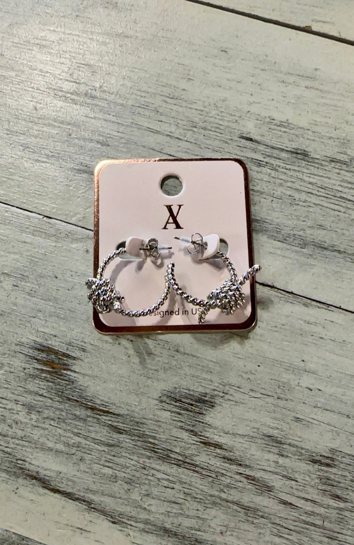 Silver Braided Knot Earrings