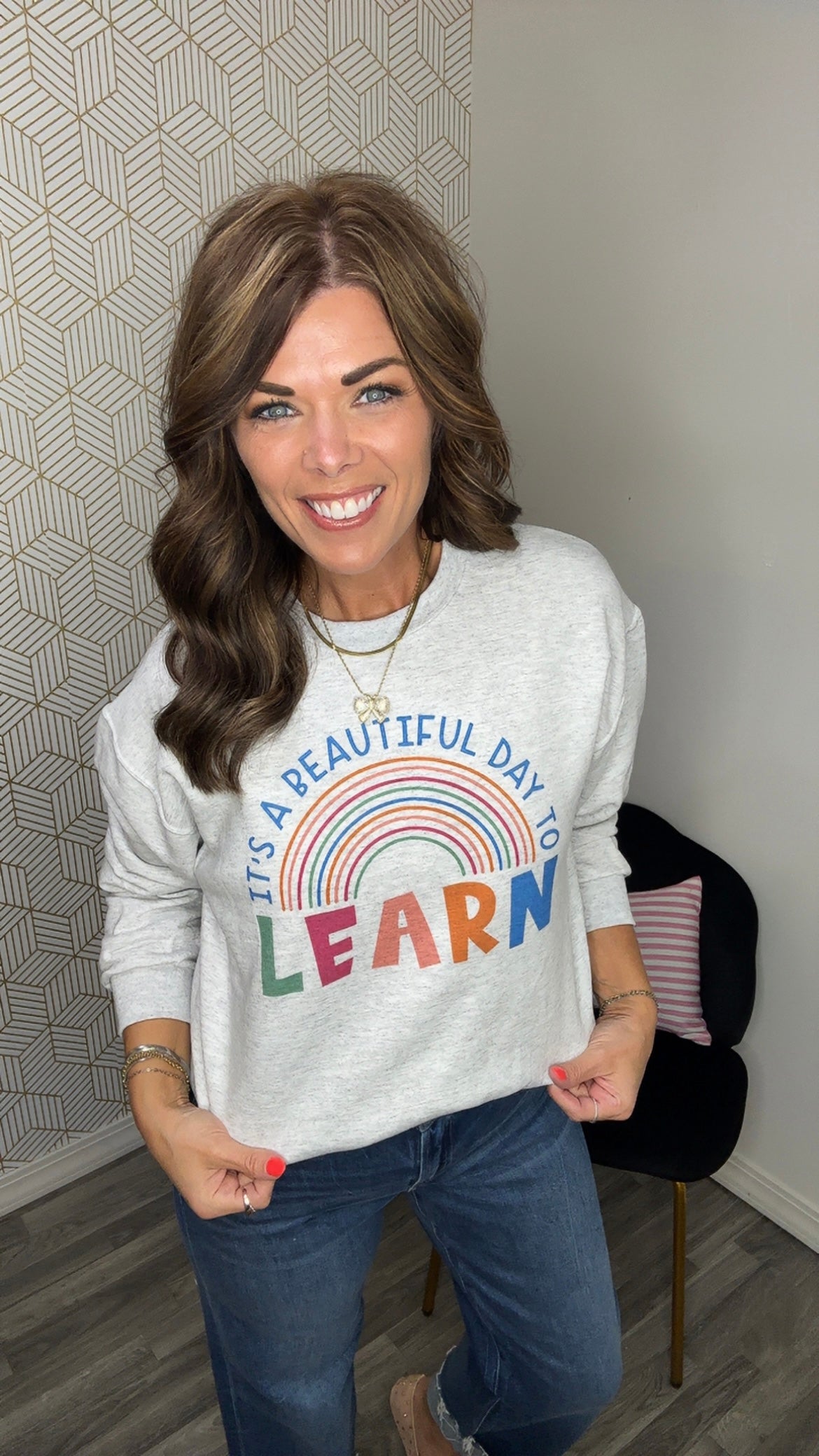 It's A Beautiful Day to Learn Graphic Sweatshirt