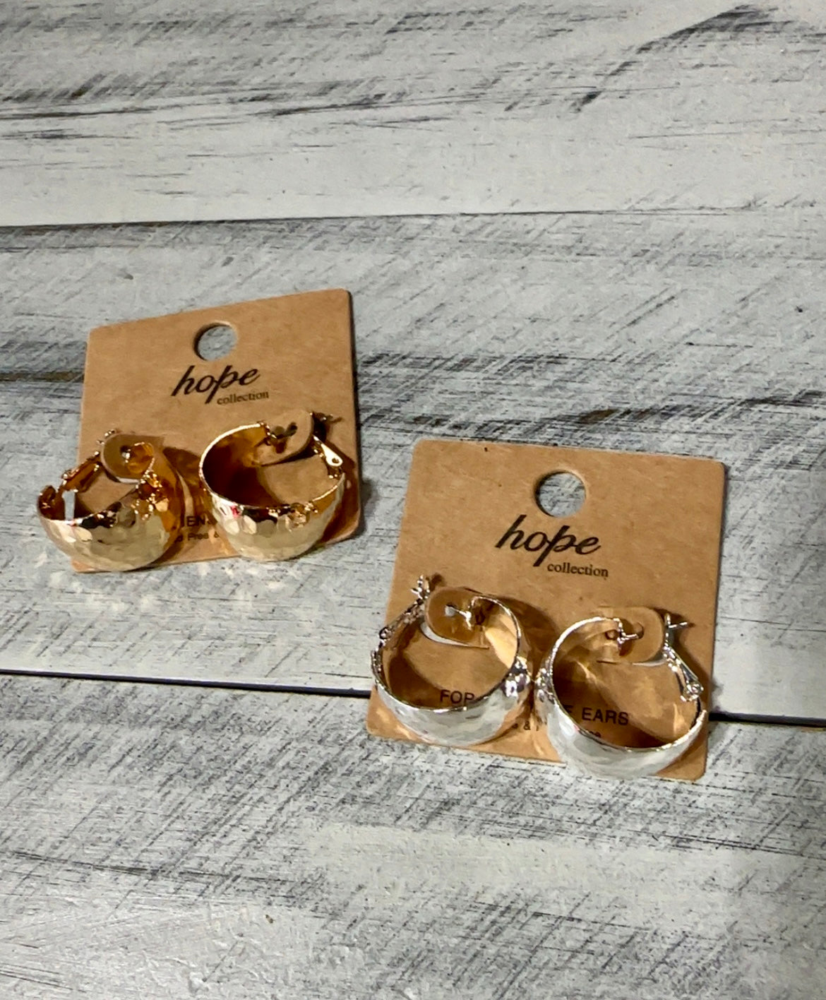 Hammer Textured Hoop Earrings