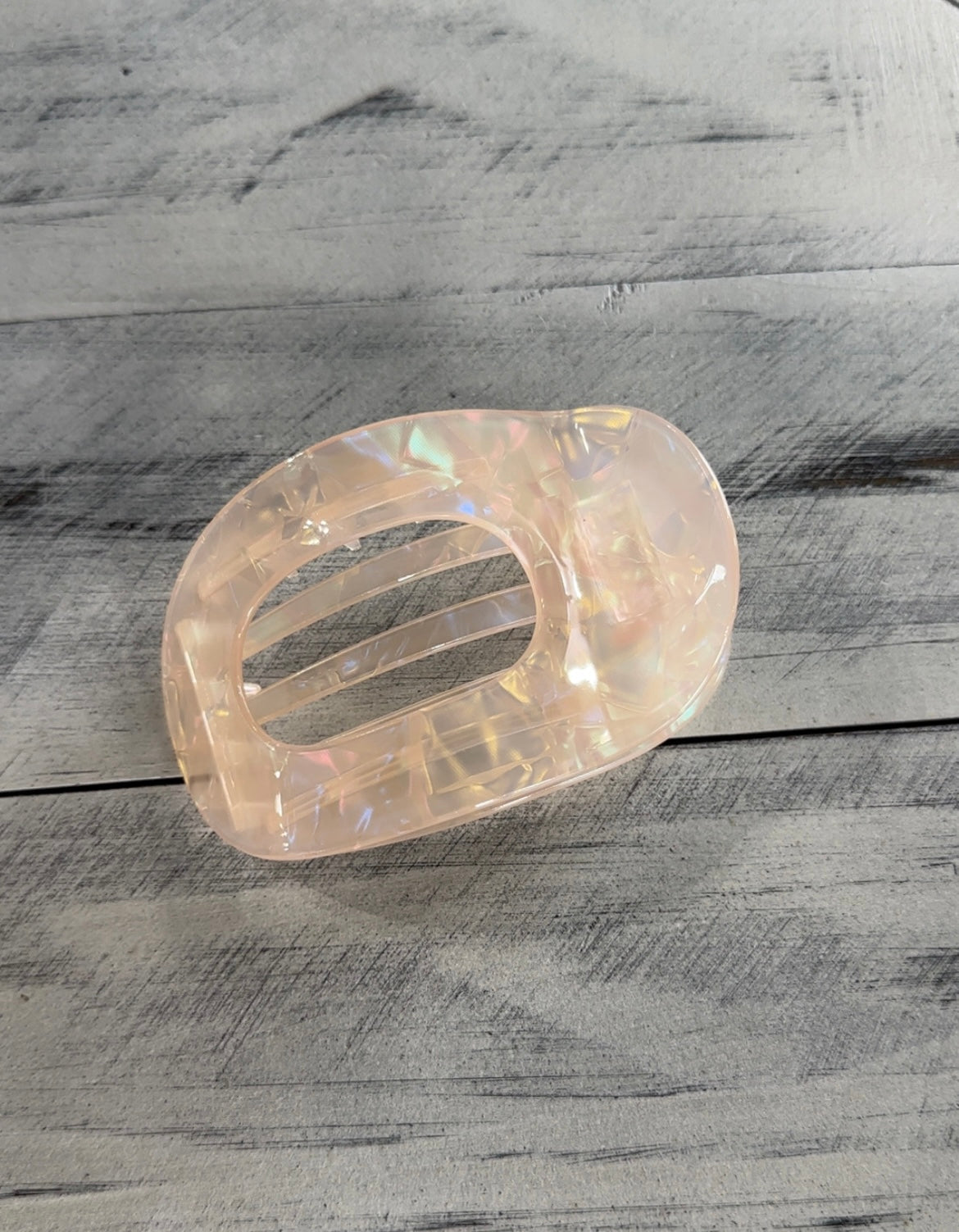 Iridescent Flat Curved Hair Clip