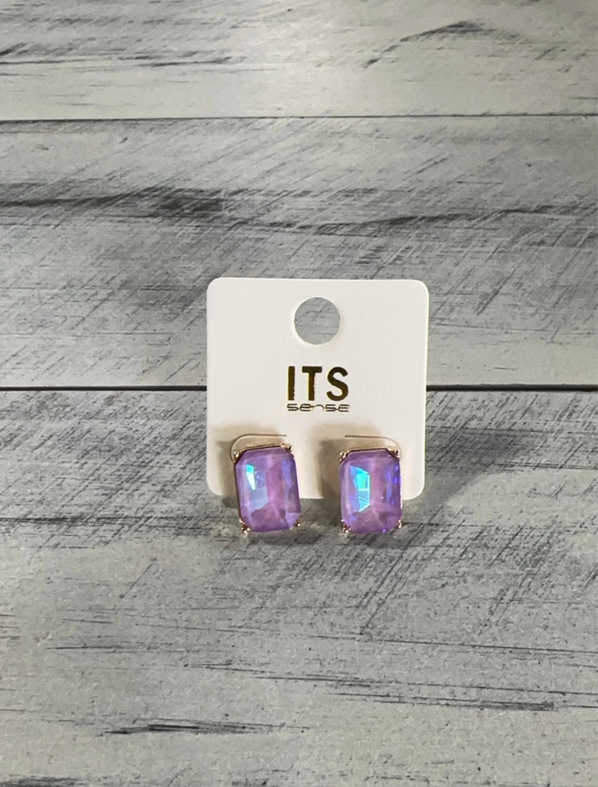 Colored Stone Iridescent Stud Earrings