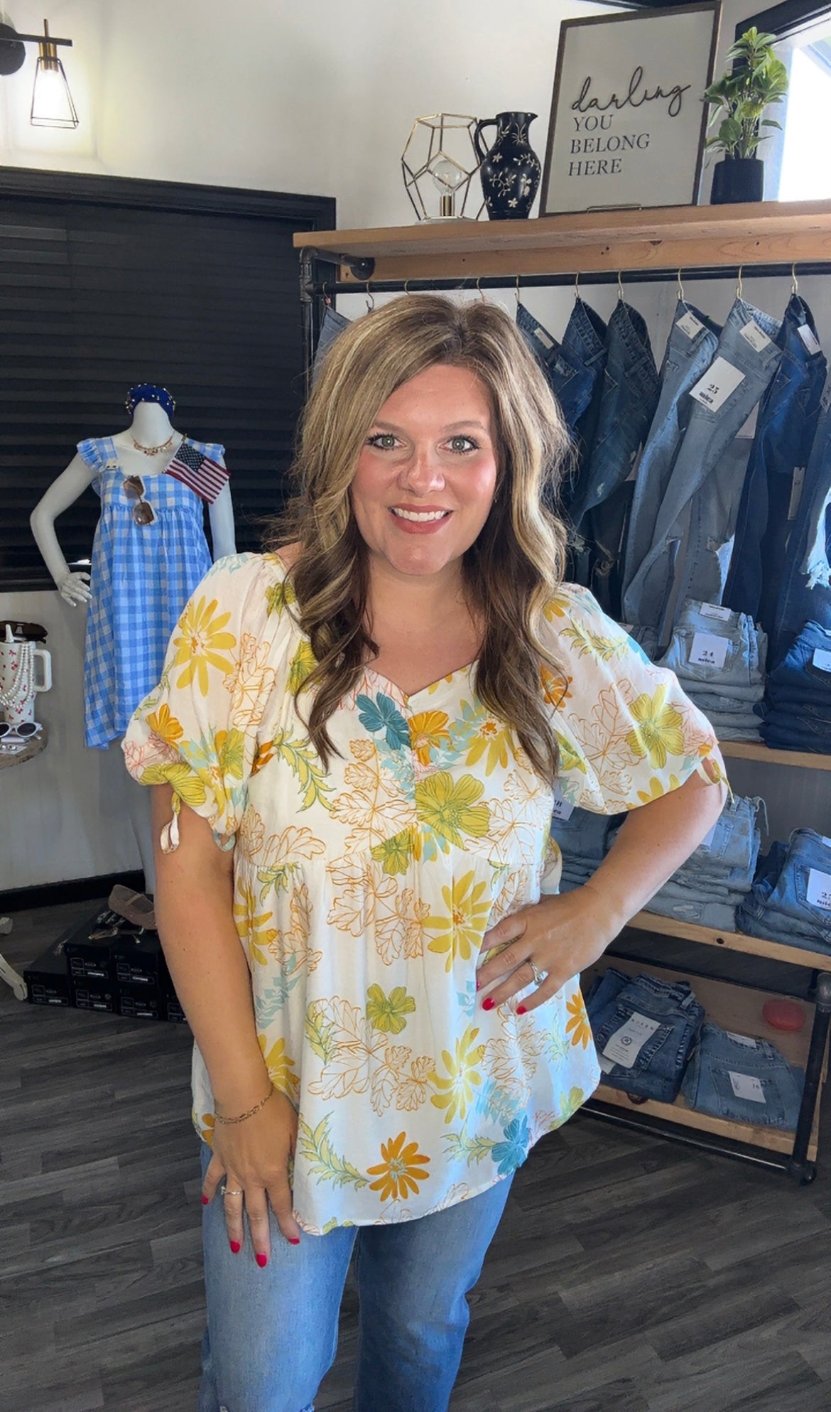 Ivory & Yellow Floral Flowy Top