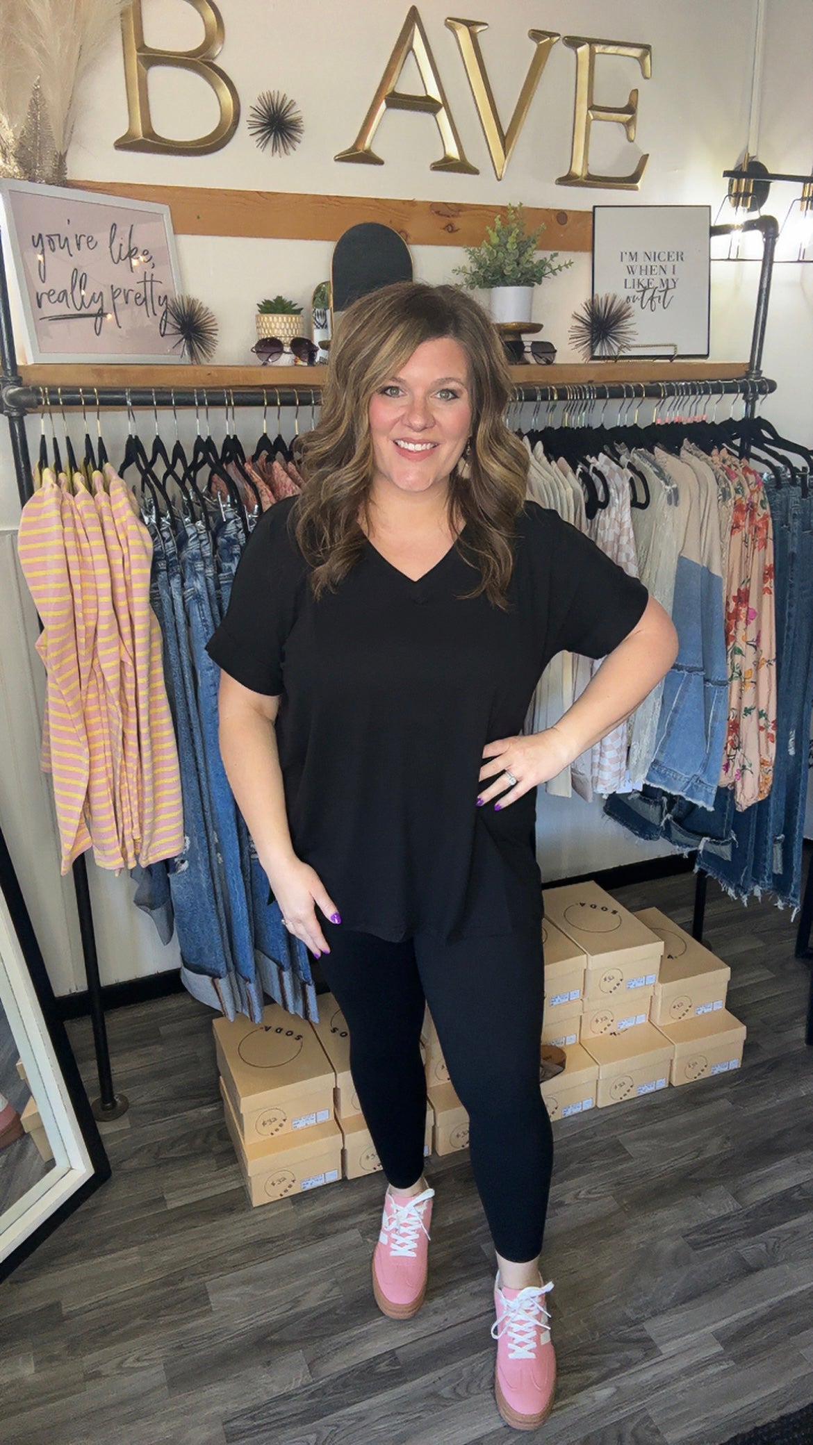 Black Soft Microfiber Tee & Leggings Set