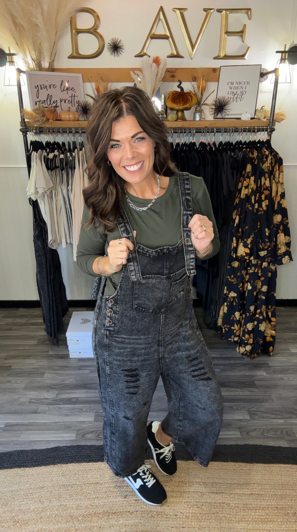 Vintage Black Distressed Cropped Denim Overalls