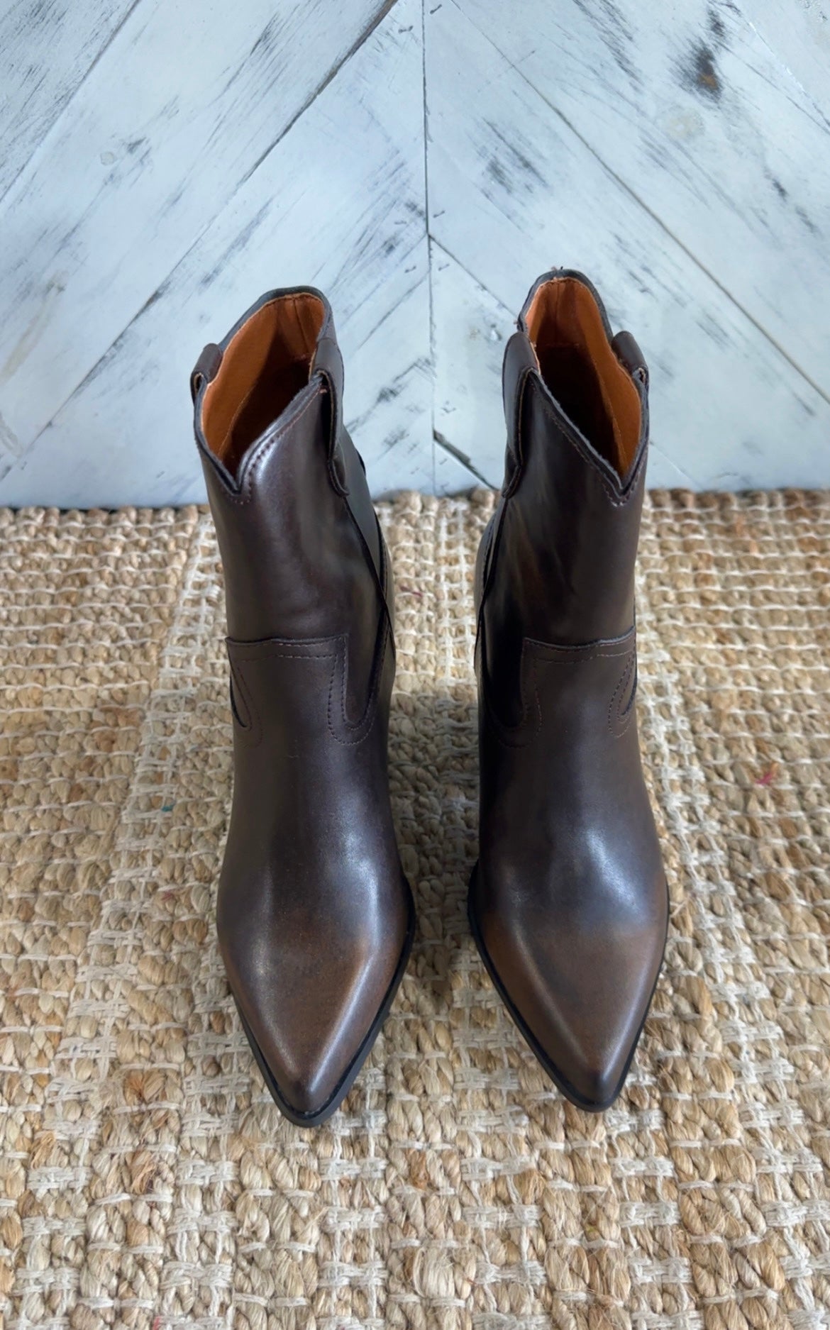 Coffee Two Toned Western Booties