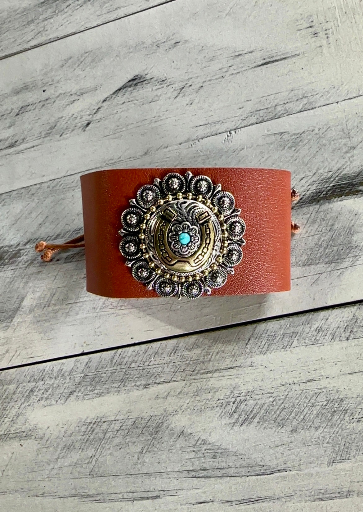 Western Faux Leather Cuff Bracelet