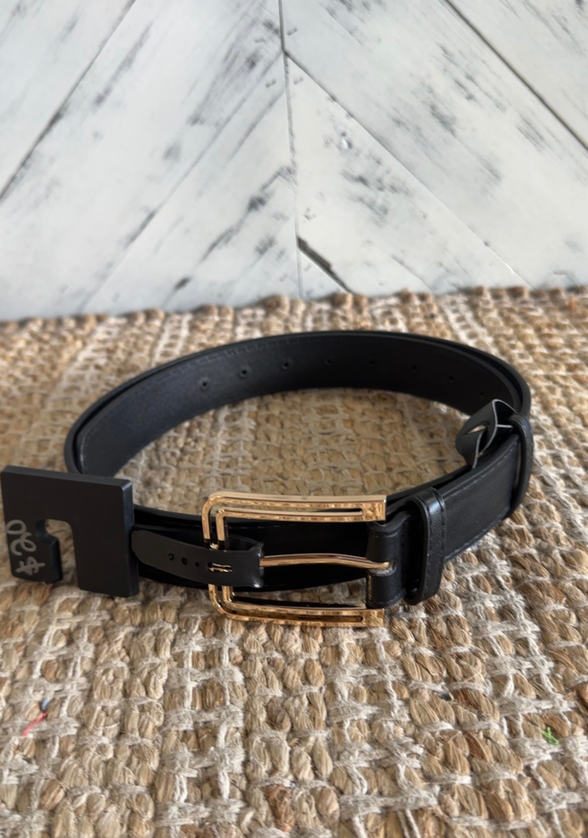 Black & Gold Cut-Out Buckle Belt