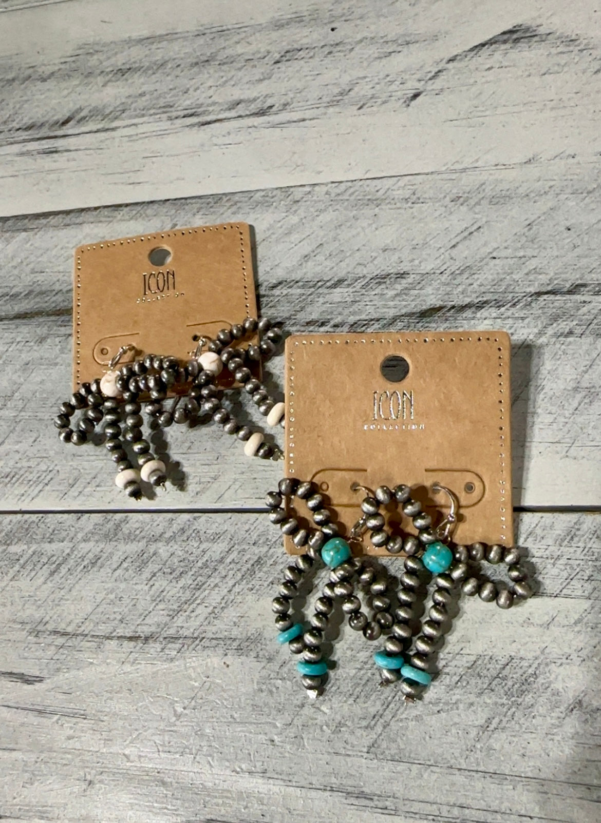 Navajo Pearl Bow Drop Earrings