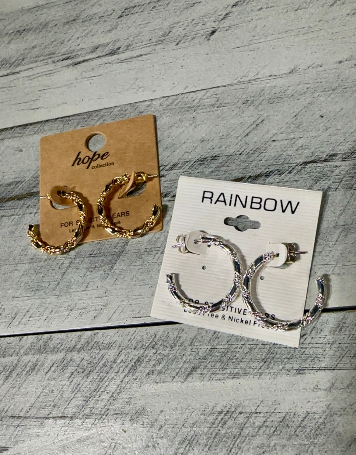 Twisted Rope Thin Hoop Earrings