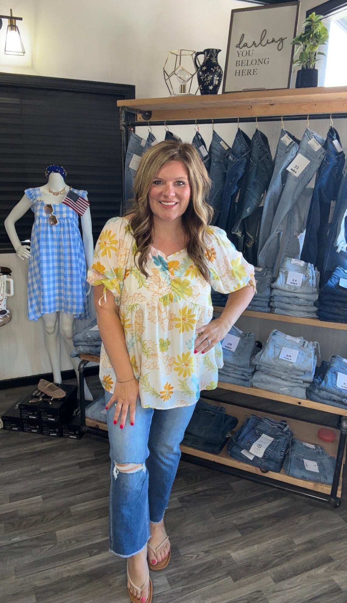 Ivory & Yellow Floral Flowy Top