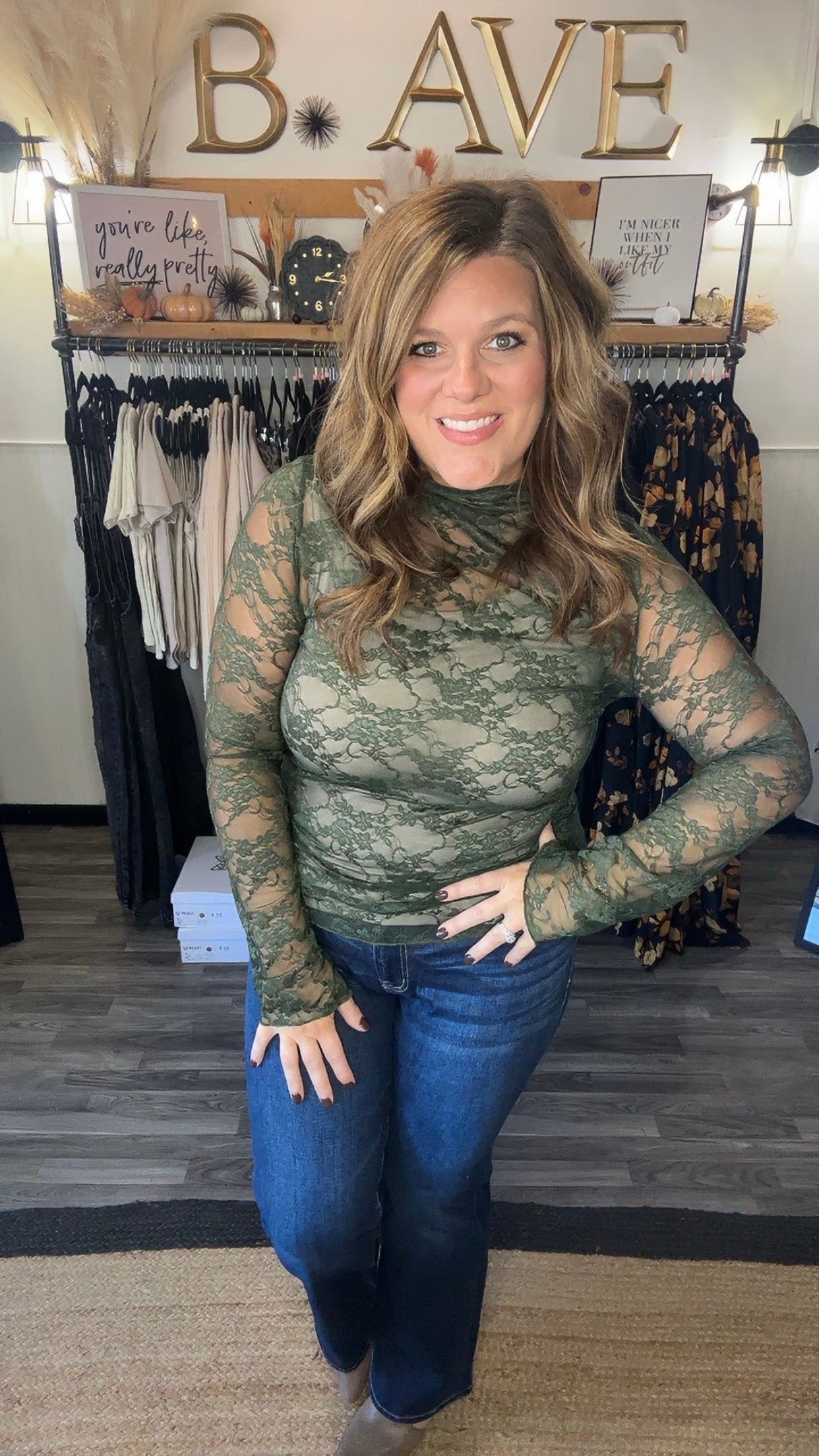 Floral Mesh Lace Layering Top