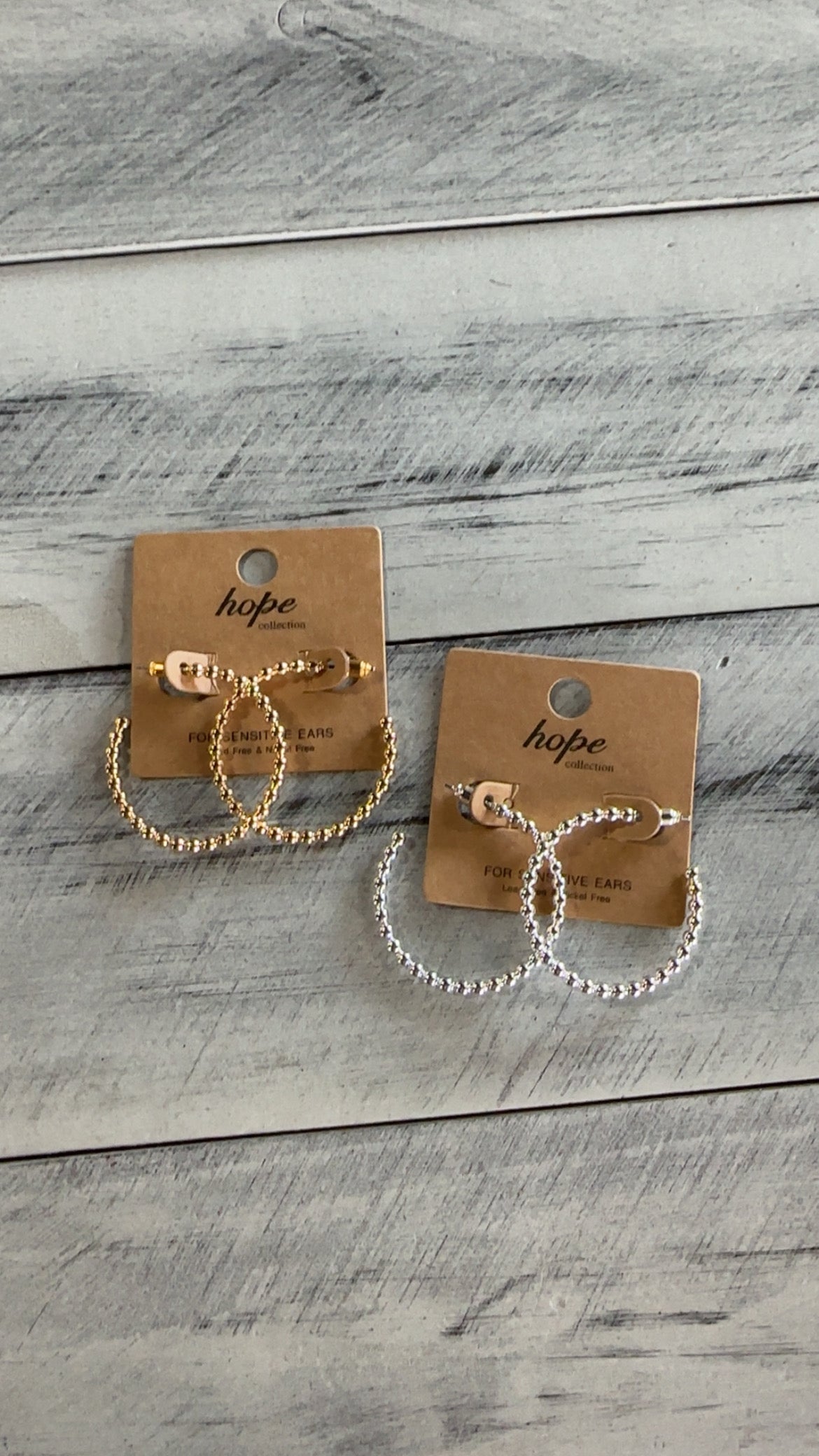 Ball Bead Open Hoop Earrings