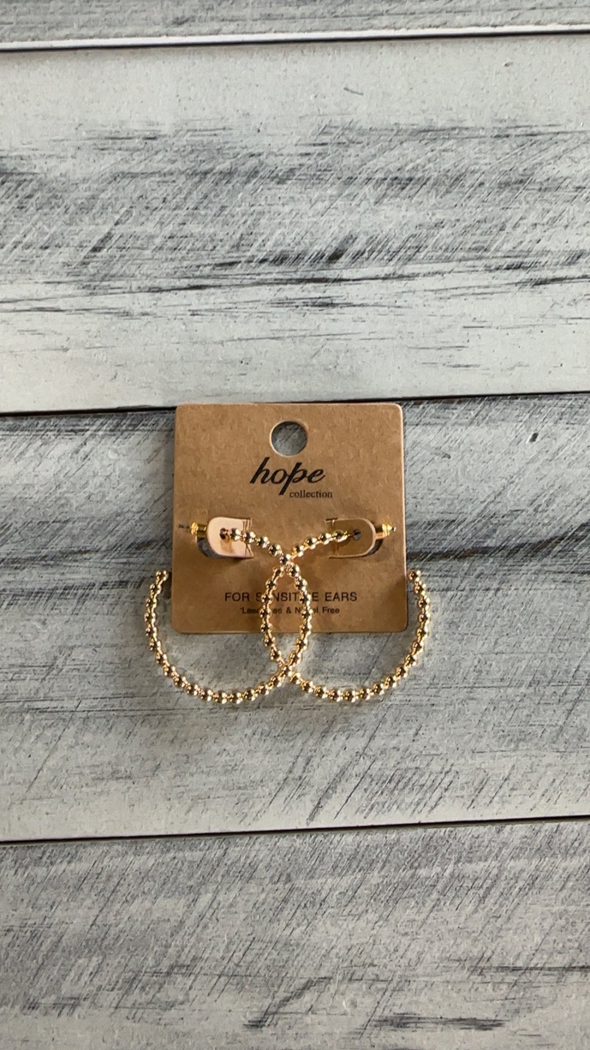 Ball Bead Open Hoop Earrings