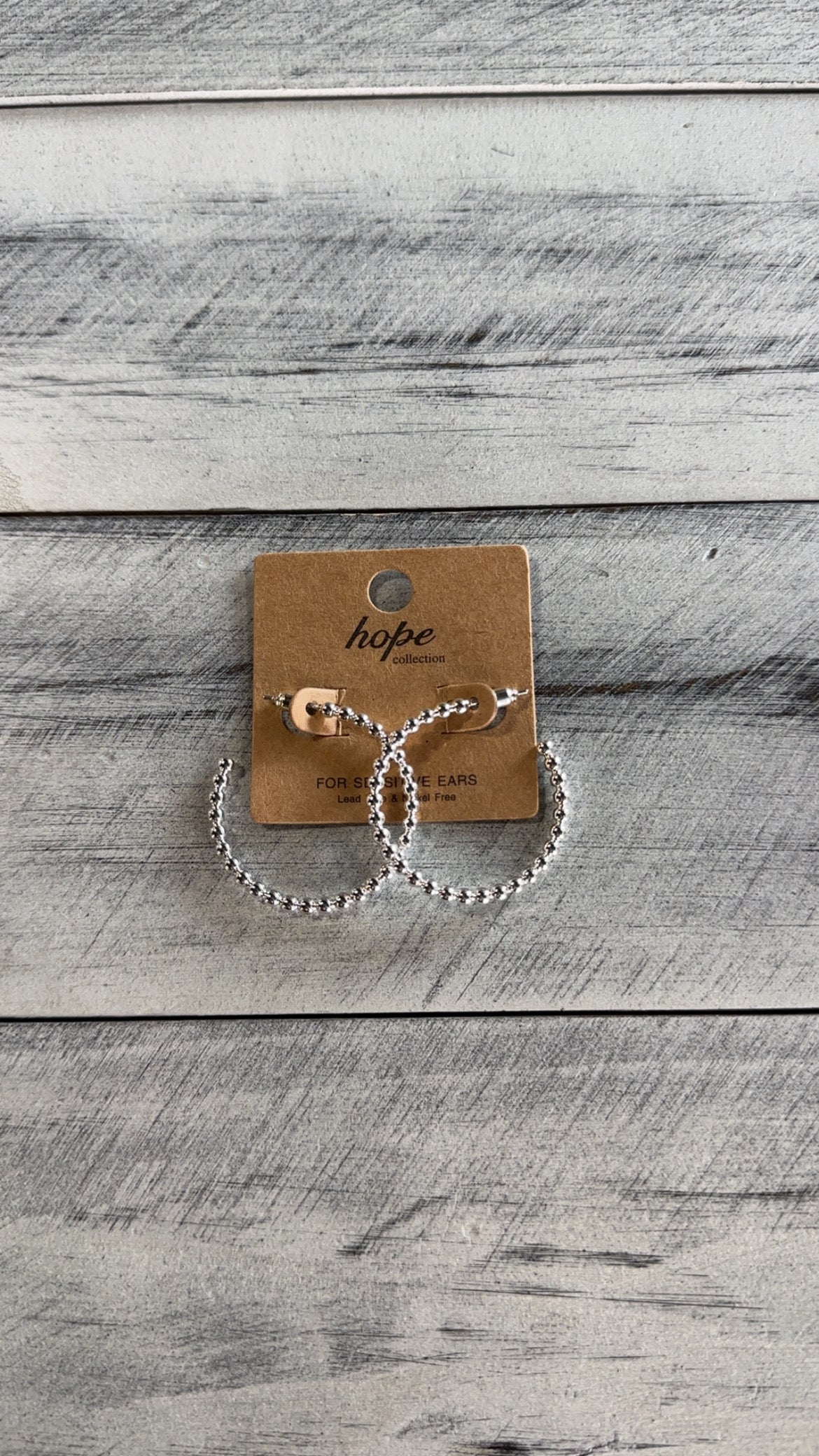 Ball Bead Open Hoop Earrings