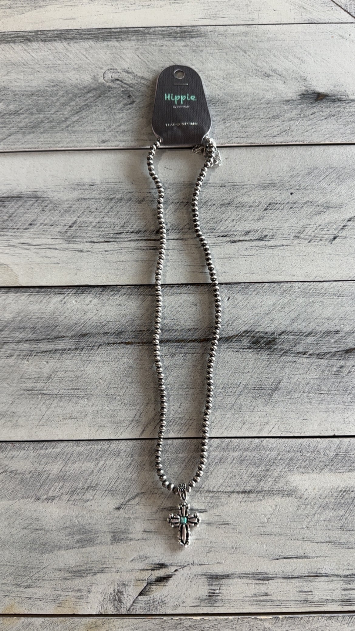 Navajo Pearl and Cross Pendant Necklace