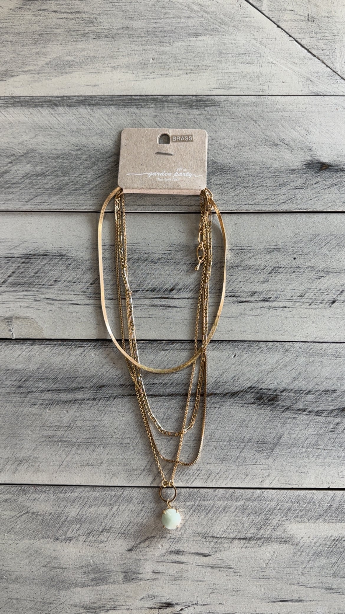 4 Layer Worn Gold & Gemstone Necklace
