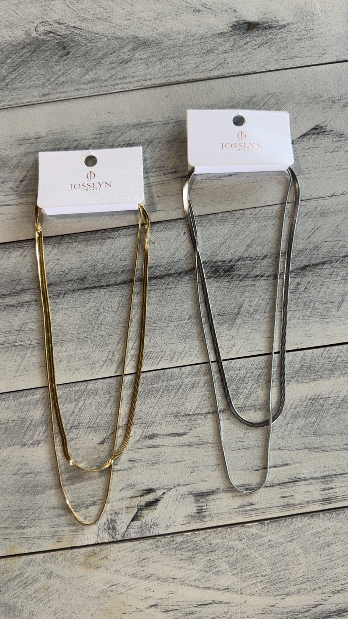 Herringbone & Snake Chain Layered Necklace