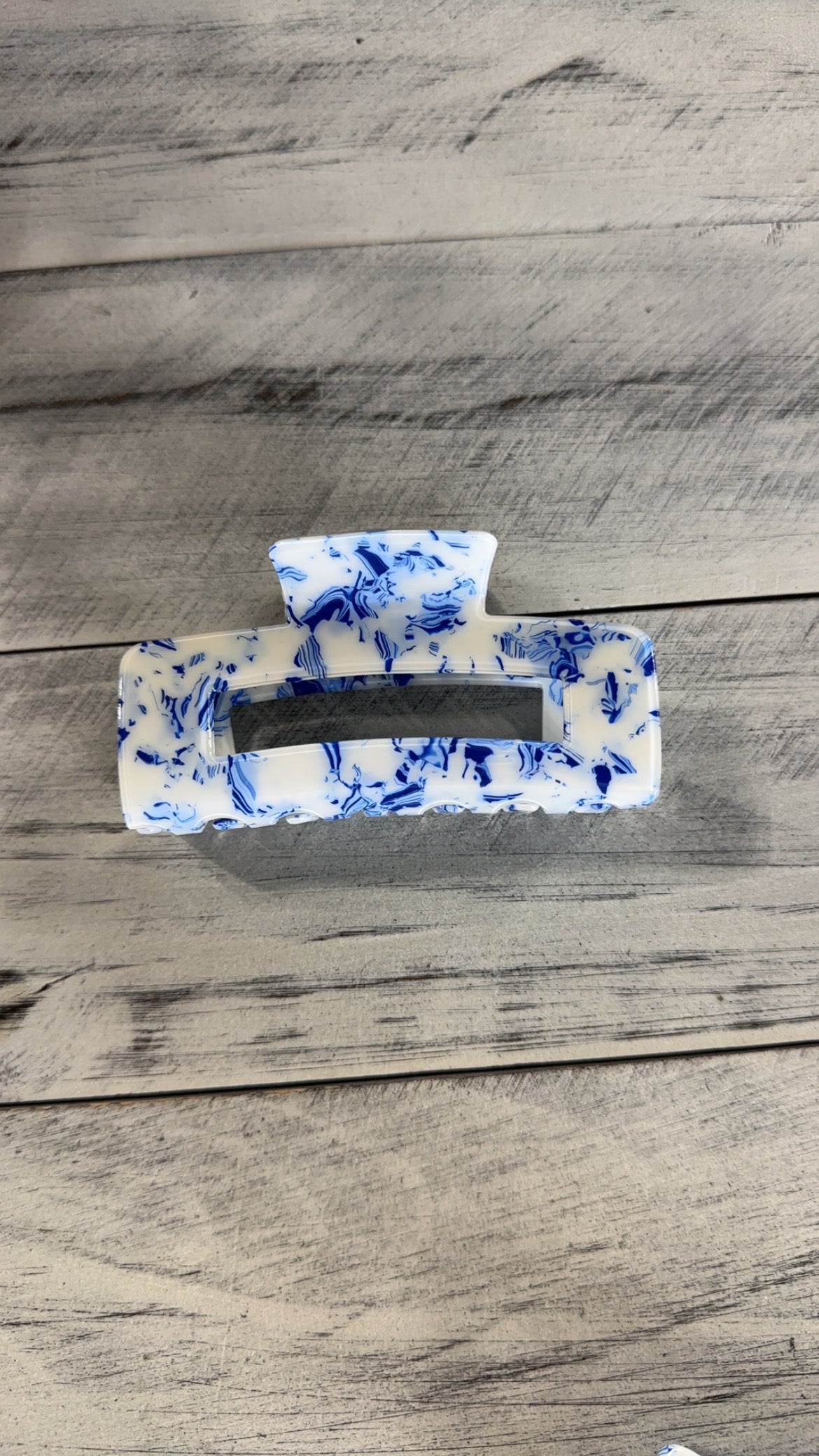 Vintage Toile Pattern Blue & White Hair Clip