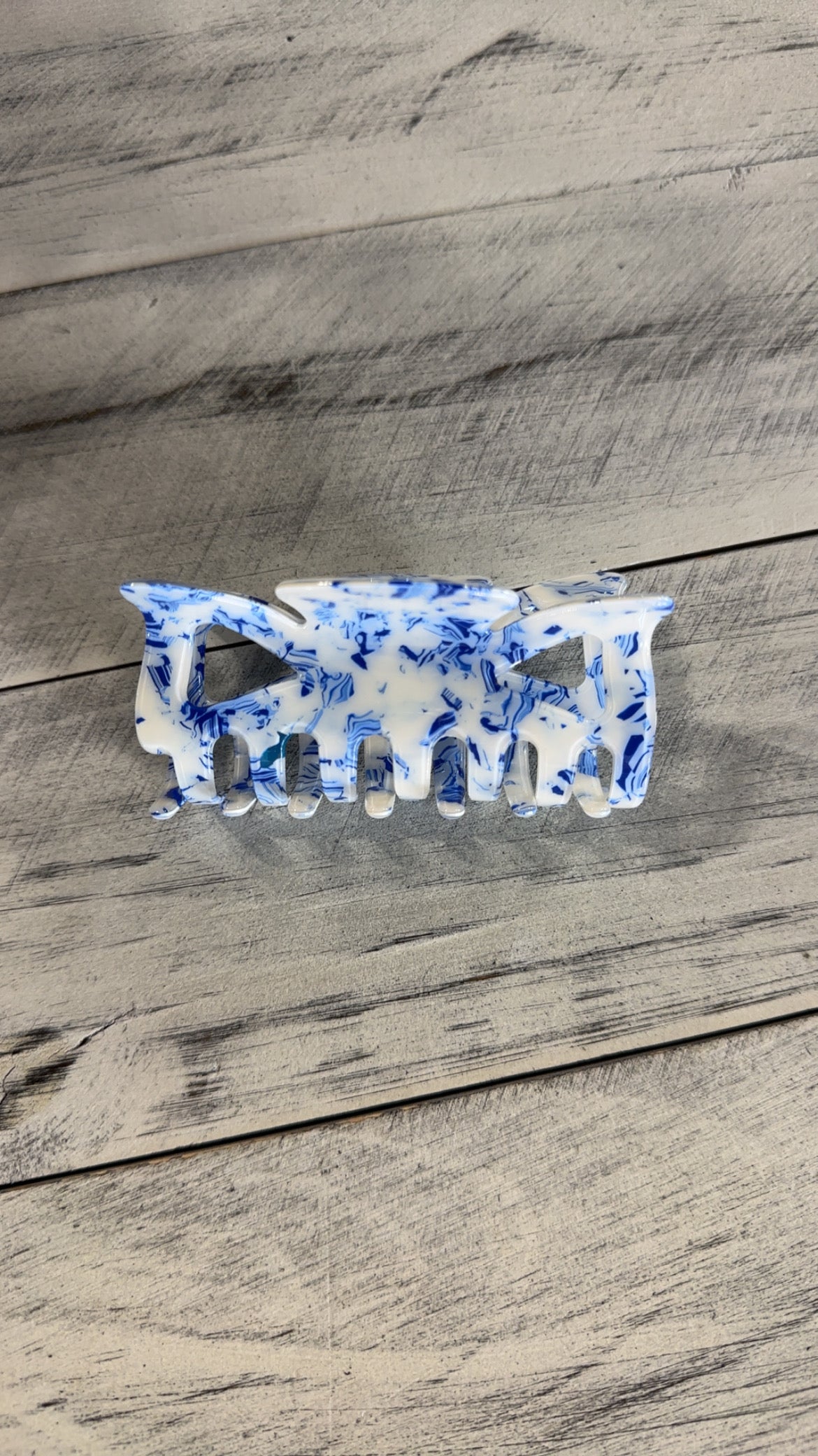 Vintage Toile Pattern Blue & White Hair Clip