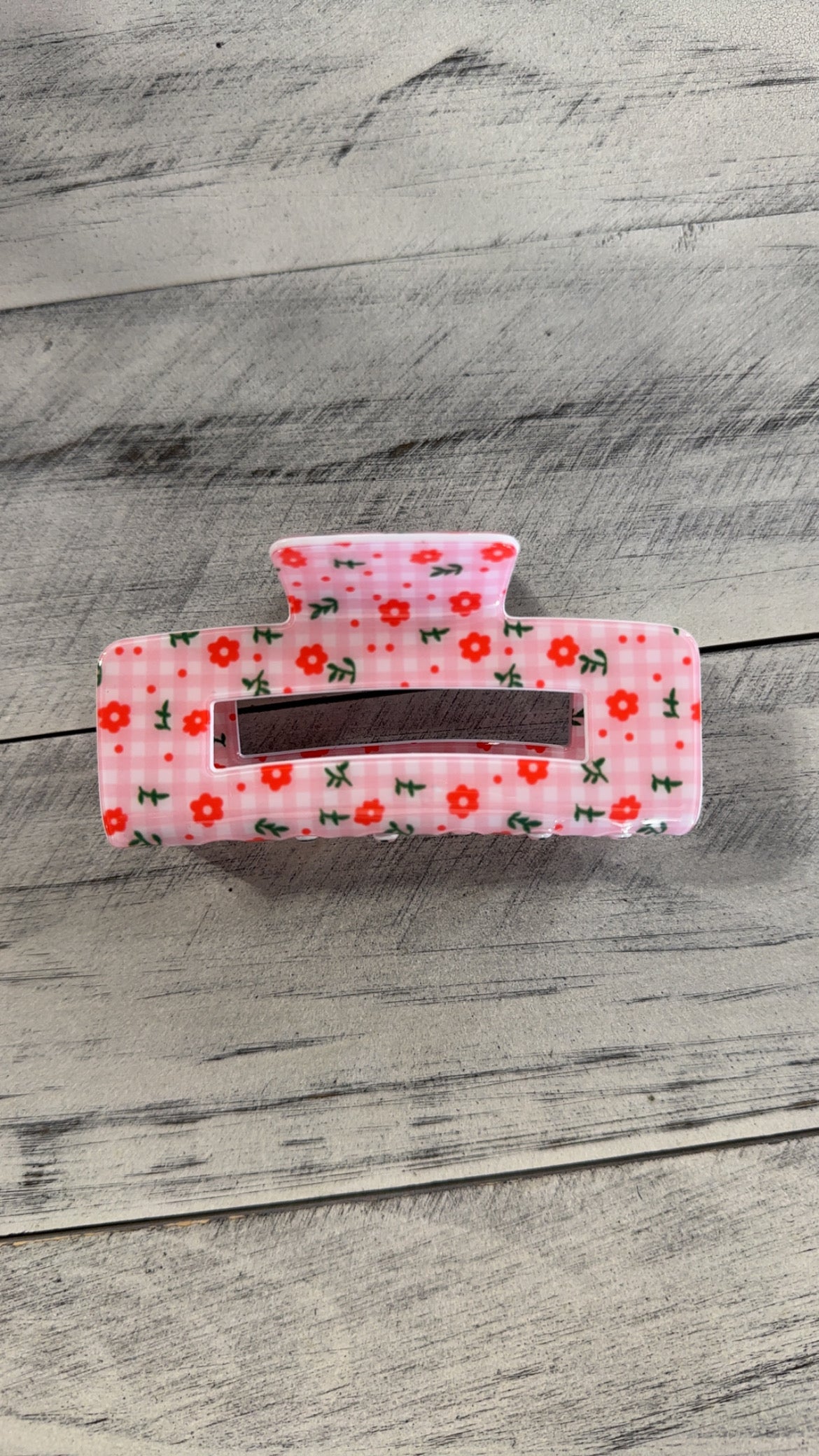 Large Rectangle Floral Petal Hair Clip