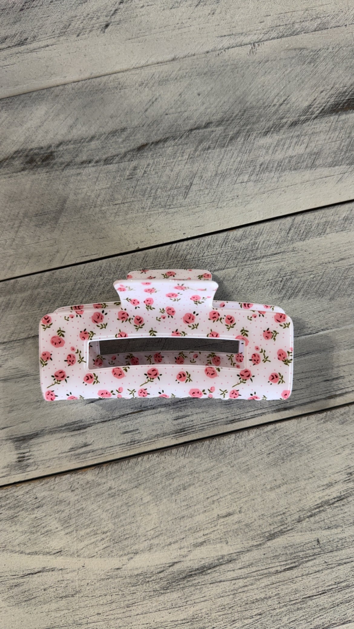 Large Rectangle Floral Petal Hair Clip