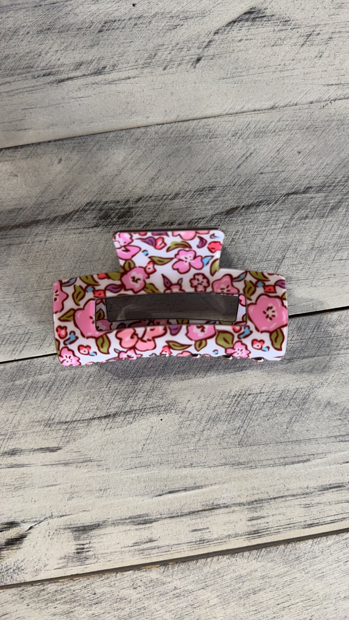 Rectangle Floral Hair Clip