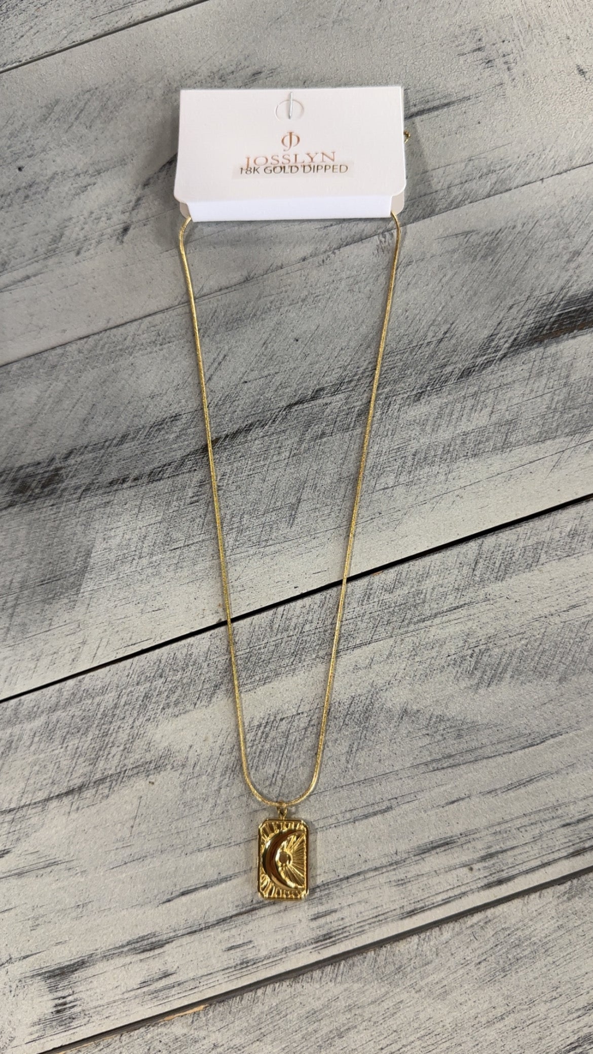Gold Moon Pendent Necklace