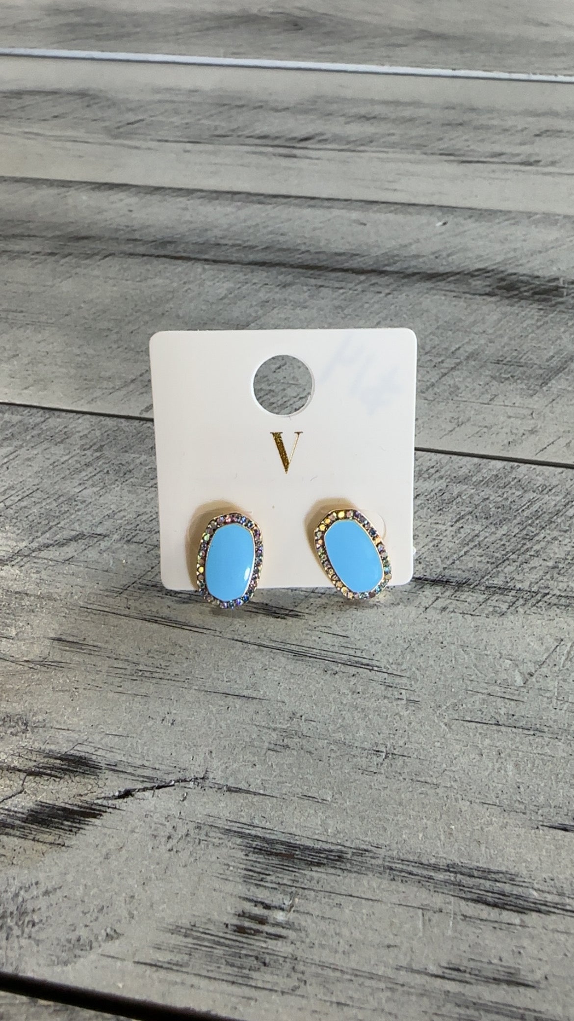 Mini Oval Stone Stud Earrings